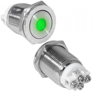 кнопка антивандальная ruichi gq19pf-10zd/g/n, off-on, рабочая температура -25…+55 °c, никелированная