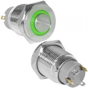 кнопка антивандальная ruichi gq16ph-10ze/j/g/n, off-on, рабочая температура -25…+55 °c, никелированн