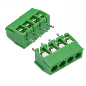 клеммная колодка винтовая ruichi xy301v-a-4p на 4 клеммы m2.5, шаг 3.5 мм, 17.5 а, 24-14 awg
