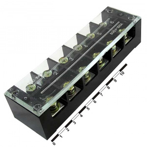 клеммная колодка винтовая с крышкой ruichi tb-10006, 12 контактов, 100 а, 600 в, 0,5…10 мм2, корпус 