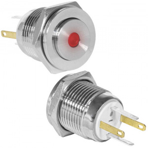 кнопка антивандальная ruichi gq16ph-10d/jl/r/n, off-(on), рабочая температура -25…+55 °c, никелирова
