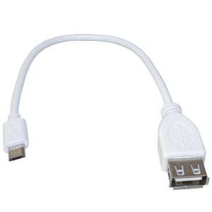 компьютерный шнур ruichi usb 2.0 a(f)-micro usb b(m), 0.2 м, белый