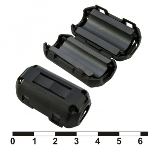 фильтр ферритовый на провод ruichi zcat2035-0930a-bk, чёрный, в корпусе