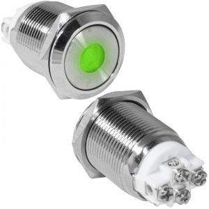 кнопка антивандальная ruichi gq19f-10zd/g/n, off-on, рабочая температура -25…+55 °c, никелированная 