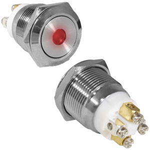 кнопка антивандальная ruichi gq19f-10d/r/n, off-(on), рабочая температура -25…+55 °c, никелированная