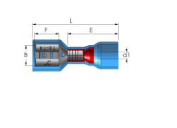 наконечник плоский рппи-м 0.50-1.50 мм² 0.80x6.4 мм  латунь/пвх jeesoon f1-6.4hfc