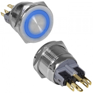 кнопка антивандальная ruichi gq22pf-11ze/b/n, on-off+off-on, рабочая температура -25…+55 °c, никелир