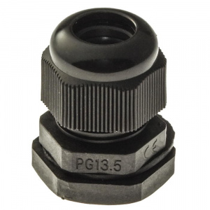 кабельный ввод ruichi pg13.5 (ip 54) чёрный, полиамид