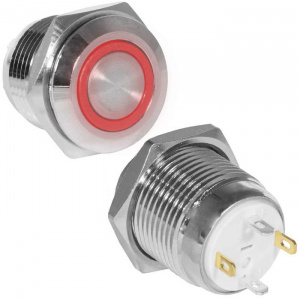 кнопка антивандальная ruichi gq16f-10e/j/r/n, off-(on), рабочая температура -25…+55 °c, никелированн
