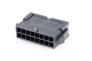 колодка пластиковая mmf-2x08m „папа“ 16 pin шаг 3.00мм черный 5.0a 250в на панель  molex 43020-1600