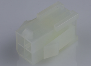 колодка пластиковая mf-2x02m „папа“ 4 pin шаг 4.20мм белая 13.0а 600в 2х ряд,на кабель,mini-fit