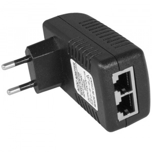 poe-адаптер сетевой ruichi b001, 2 lan-порта, 0.5 а, 24 вт, 220 в, разъем rj45