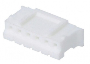 колодка пластиковая hb-06f „мама“ 6 pin шаг 2.00мм белый 1а 250в   connfly i-ds1066-scw006