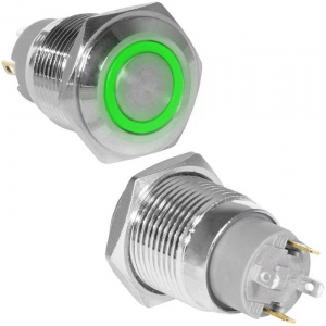 кнопка антивандальная ruichi gq16f-10ze/j/g/n, off-on, рабочая температура -25…+55 °c, никелированна