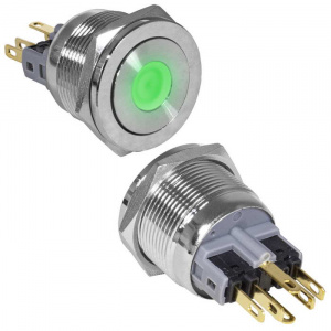 кнопка антивандальная ruichi gq22pf-11d/g/n, on-(off)+off-(on), рабочая температура -25…+55 °c, нике