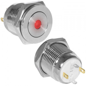 кнопка антивандальная ruichi gq16pf-10d/j/r/n, off-(on), рабочая температура -25…+55 °c, никелирован