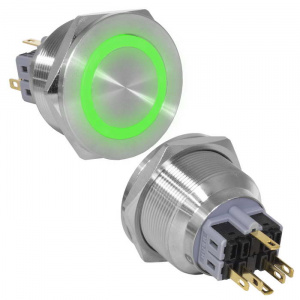 кнопка антивандальная ruichi gq28pf-11ze/g/n, on-off+off-on, рабочая температура -25…+55 °c, никелир