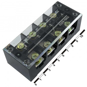 клеммная колодка винтовая с крышкой ruichi tb-10004, 8 контактов, 100 а, 600 в, 0,5…10 мм2, корпус п