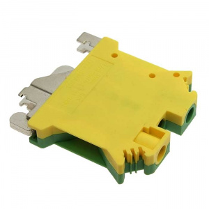 клеммная колодка на din-рейку sanhe shukt6n, ul/iec, 65 а, 2000 в, 24-10 awg, pa66, корпус желто-зел