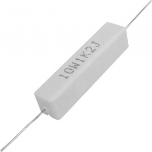 мощный постоянный резистор ruichi rx27-1 1.2 ком 10w 5% / sqp10, керамо-цементный  корпус