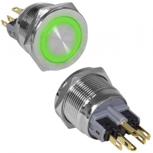 кнопка антивандальная ruichi gq22pf-11ze/g/n, on-off+off-on, рабочая температура -25…+55 °c, никелир