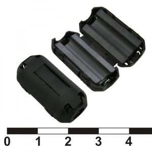 фильтр ферритовый на провод ruichi zcat1325-0530a-bk, чёрный, в корпусе