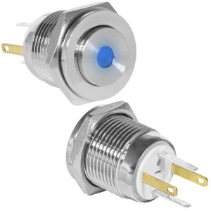 кнопка антивандальная ruichi gq16ph-10d/jl/b/n, off-(on), рабочая температура -25…+55 °c, никелирова