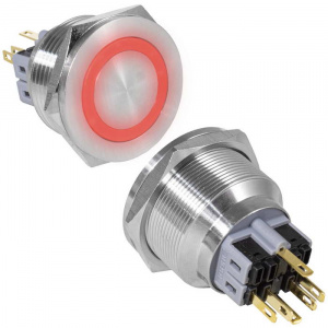 кнопка антивандальная ruichi gq28pf-11e/r/n, on-(off)+off-(on), рабочая температура -25…+55 °c, нике