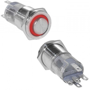 кнопка антивандальная ruichi las2gqph-11ze/r/n, on-on, рабочая температура -25…+55 °c, никелированна