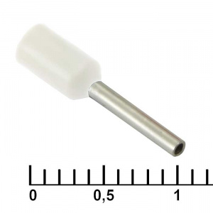 наконечник на кабель ruichi dn00508, белый, 1x8 мм, 0.5 мм2