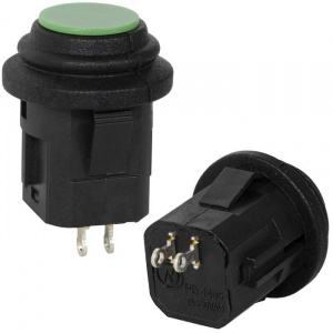 кнопочный переключатель ruichi sb570-g, ip65, on-off, 2p, d-14 мм, 3 a, 250 в, 50 мом,зеленый