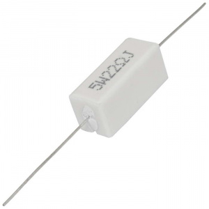 мощный постоянный резистор ruichi rx27-1 22 ом 5w 5% / sqp5, керамо-цементный корпус