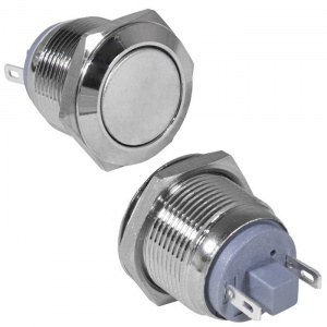кнопка антивандальная ruichi gq19f-10/j/n, off-(on), рабочая температура -25…+55 °c, никелированная 
