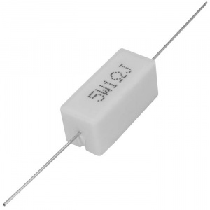мощный постоянный резистор ruichi rx27-1 1 ом 5w 5% / sqp5, керамо-цементный корпус