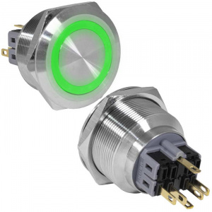 кнопка антивандальная ruichi gq30-11ze/g/n, on-off+off-on, рабочая температура -25…+55 °c, никелиров