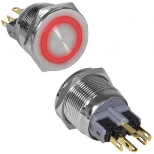 кнопка антивандальная ruichi gq22pf-11ze/r/n, on-off+off-on, рабочая температура -25…+55 °c, никелир